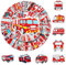 50 Stück Feuerwehrauto Aufkleber, Vinyl Feuerwehr Auto Kinder wasserdichte Sticker, Fire Truck Deko für Auto Laptop Koffer Skateboard Fahrrad Motorrad Party Wand Deko für Erwachsene Kinder
