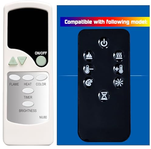 Replacement Remote Control for Dimplex Electric Fireplace BLF3451EU-E BLF5051EU-E BLF7451EU-E BLF3451EU BLF5051EU BLF7451EU XHD23L XHD23G XHD26L XHD26G XHD28L XHD28GX HD33L XHD33G