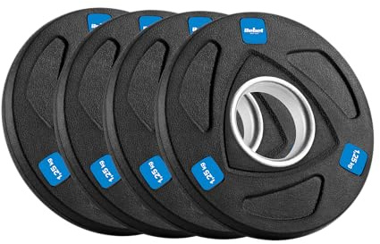 Gummibeschichtetes Hantelscheiben-Set aus Gusseisen 4x1,25 kg, Olympic Loch 51 mm, REBEL ACTIVE RBA-2107
