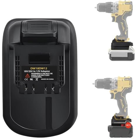 for Dewalt & for Milwaukee to 12V Adapter, for DeWalt 18&20V Lithium Battery Convert to for Dewalt DCB120 DCB124 DCB126 Battery Use for 12V Cordless Power Tool (Adapter only)