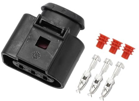 VekAuto Conector De Sensor De Posición Del Cigüeñal De 3 Pines Kit De Enchufe Para Vw y para Audi Impermeable Conector De Terminal De Cable Hembra Negro De Plástico De La Serie 3.5mm