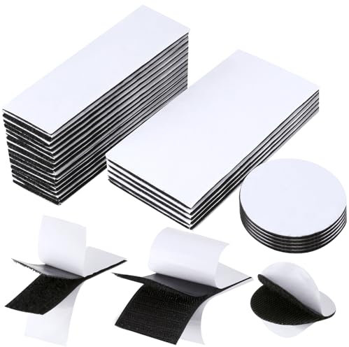 25 paia di velcro autoadesivo, extra forte, chiusura in velcro nero, autoadesivo, su entrambi i lati invece di forare, doppio velcro per pareti, pavimento, bicchieri, plastica