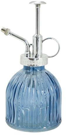 temonto Pflanzensprüher, 200ml, Zerstäuber, Sprühflasche zur Pflanzenpflege, Glas, Vintage-Design in Blautönen (dunkelblau)