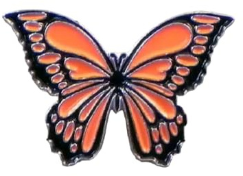 GBJUK Pin's papillon orange en émail avec fermoir arrière