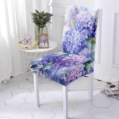 Stuhlhussen Lila Stuhlüberzug Weich Spandex Stuhlhussen Schwingstühle Stuhlbezug Waschbar Stuhl überzug Abnehmbare Stuhlbezüge mit Gummiband Hussen für Stühle Stuhlhussen 2er Set