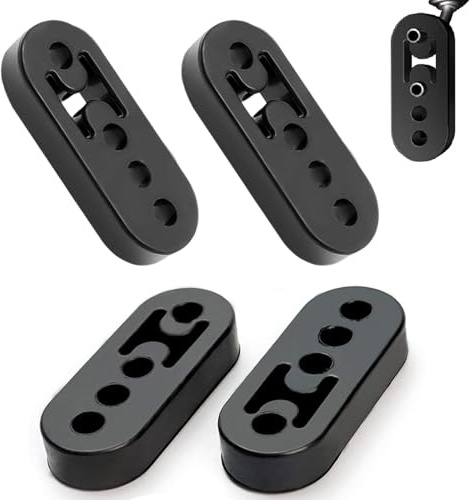 4 Piezas Colgadores de Tubos de Escape Negra,4 Agujeros Colgadores Goma,Soporte de Escape de Goma,Escape Soporte Universal,Escape del Automóvil Soporte de Tubo,para la Mayoría de los Coches