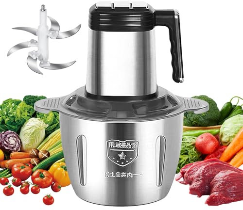 Hachoir Électrique, 300W Mini Hachoir a Viande Electrique à 4 Lames Tranchantes, avec Bol En Acier Inoxydable, pour Hachoir Électrique d'Aliments, Les Oignons, Les Fruits Et Les Légumes (3L)