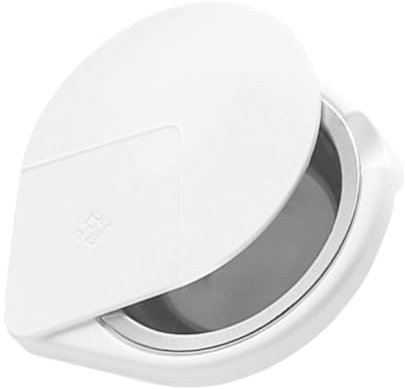 FRCOLOR Stainless Steel Rotating Ashtray with Lid Self-adhesive Hidden Design Windproof Portable Desk Ashtray for Outdoor Use White