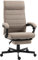 Vinsetto Fauteuil de Bureau Ergonomique, Chaise de Bureau, inclinable, pivotant, en Tissu Aspect Lin avec Repose-Pied rétractable, accoudoirs et Hauteur réglable, Marron