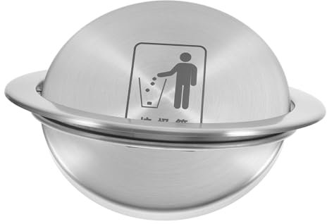 Zerodeko Coperchio Del Cestino Integrato Coperchio Con Ribalta Scivolo Per Rifiuti Incorporato Ufficio Del Bidone Della Spazzatura Incassato Silver Acciaio Inossidabile