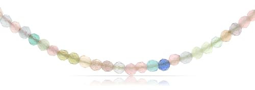 Made by Nami Bunte Perlenkette Damen 40 + 5 cm Chakra Kette mit Perlen Wasserfester Schmuck Hippie Schmuck Damen