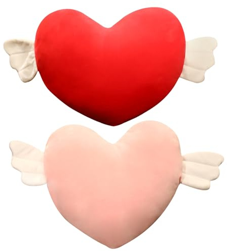 Cuscino per lancio a forma di cuore, morbido cuscino a forma di ali d'angelo, per la decorazione di interni ed esterni, morbido cuscino decorativo per la decorazione della stanza, che si può per
