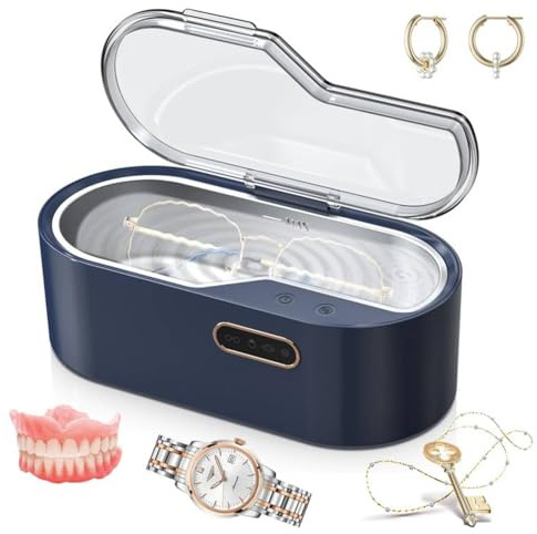 Ultraschallreiniger Schallreiniger für Brillen,24W Brillenreinigungsgerät Ultrasonic Cleaner mit 4 Modi 45kHz Ultraschallreinigungsgerät Brille 450ml Ultraschallbad Ultraschallgerät für Brillen, Uhren