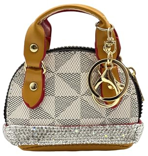 LAOYEFACAI Mini sac à main pour femme Porte-clés Joli petit sac en cuir avec mousqueton pour trousseau de clés, voiture et sac à bandoulière Accessoire