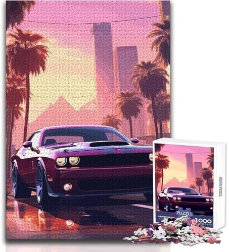 1000-teiliges Puzzle für Teenager: Dodge Challenger Hellcat – EIN lehrreiches und zugleich lustiges Kunstwerk 38x52cm