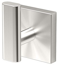 Gatco 4075 Elevate Single Robe Hook, Wall Mounted Hook for Bathroom Towels & Robes, Satin Nickel