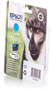 Original Tinte passend für Epson Stylus SX 400 WiFi Epson BT089240, T0892, T08924011 C13T08924010 C13T08924011 T089240 - Premium Drucker-Patrone - Cyan - 3,5 ml