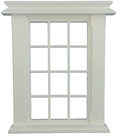 Melody Jane Dolls House Miniature White Plastic Georgian Window Frame 12 Pane DIY Builders