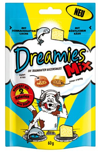 Dreamies Katzensnack Mix mit Lachs und Käse 6er Pack (6 x 60g)