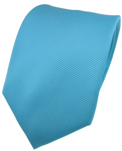 TigerTie Designer Krawatte türkis türkisblau Uni Rips - Binder Tie
