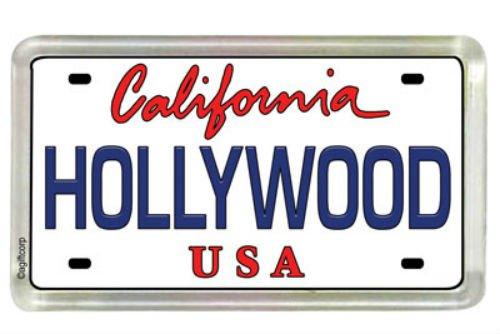 World By Shotglass Hollywood California Nummernschild, klein, Kühlschrank, Acryl, Sammlerstück, Souvenir