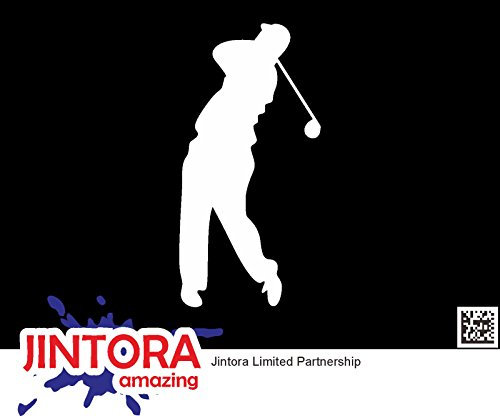 JINTORA - Autoaufkleber Tuning - Golfer - Golf Sport - 71mm x139mm - Auto Aufkleber - Bus - Fenster - Heckscheibe - Camper - wetterfest - Outdoor Sticker Auto Deko LKW - Tuning Selbstklebend - weiß