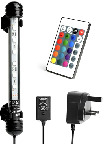 NICREW Submersible Aquarium Light, Underwater RGB Multicolor LED Lights for Fish Tank, 7 Inches, 18cm