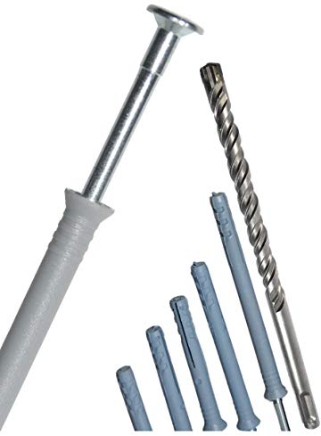 Nageldübel ''FIX'' Senkkopf 6x80 mm 1000 Stück | Dübel aus reinem Nylon mit verzinktem Schraubnagel | Perfekte Schnellmontage mit hohen Auszugswerten in Vollbaustoffen | Hüfner Made in Germany