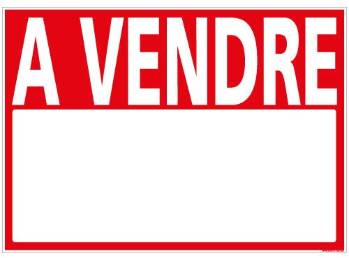 Signalétique.biz France - Panneau avec Oeillets aux 4 Coins - A Vendre - Plastique rigide AKILUX 3,5mm - Dimensions 700 x 500 mm - Protection Anti-UV