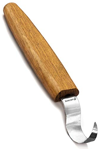 BeaverCraft Cuchillo de Gancho para Tallar Madera SK1L - para Cucharas, Kuksa, Tazones, Copas - Torcido para Talladores Profesionales y Principiantes - para Zurdos