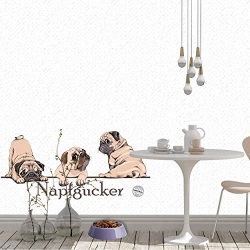 Sunnywall Wandtattoo Aufkleber Mops Napfgucker Hund Größe Größe 1
