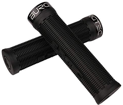 Burgtec Bartender Pro Greg Minnaar MTB Grips - Black/Single Lock On Mountain Bike Biking Cycling Cycle Trail Enduro Riding Ride Comfort Handle Bar Handlebar Part Locking Race Grip Tacky Rubber Pair