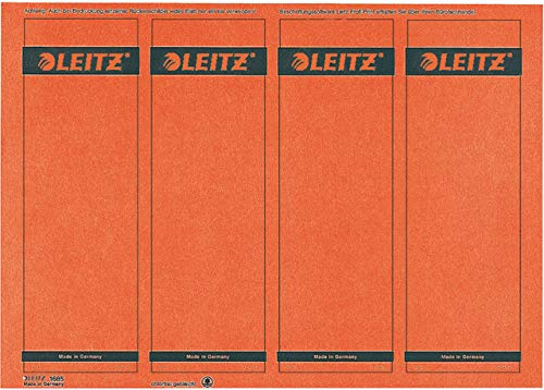 Leitz 1685 PC-beschriftbare Rückenschilder - Papier, kurz/breit,100 Stück, rot; Packungsinhalt: 100 Stück