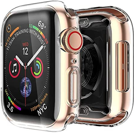 [2 Pack] Carcasa Apple Watch Series SE 6, 5, 4, 40 mm - iWatch Case, Protector de Pantalla con Cobertura Completa Ultra Transparente y Película de TPU Flexible