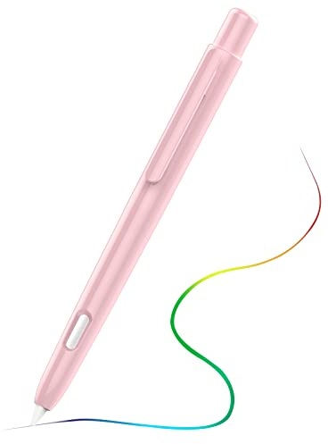MoKo Hülle Kompatibel mit Apple Pencil 2. Generation, Ausziehbare Schutzhülle für Apple Pencil mit Stabilem Clip, Hart PC Apple Stifthülle, Unterstützt Doppeltippen, Hell Rosa