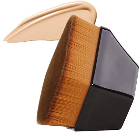 Foundation Pinsel, Daubigny Eisen Typ Make-up Pinsel für Gesicht Rouge Flüssiges Puder Foundation Pinsel zum Mischen von Flüssigkeit, Creme oder makellosen Puderkosmetik mit Schutzhülle (Schwarz)