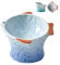 Raised Tilted Ceramic Cat Food Bowl - Cute Fish Shape Elevated Slanted Shallow Angled Cat Dish - Personalized Pet Feeder for Kitty Dry Wet Treats Feeding - Ergonomic Anti Vomiting Whisker Fatigue