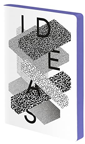 Nuuna Notizbuch A5+ | Graphic L - Ideas by Heyday | 3,5 mm Punktraster | 120 g Premium-Papier | Leder weiß | nachhaltig produziert in Deutschland
