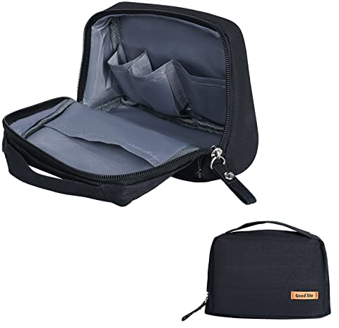 Darbermu Electronics Accessories Organizer Bag, Travel Cable Organiser Bag Toiletry Bag Wash Bag for Men, Portable Gadget Bag for Cables, Headphone, Charger, Power Bank, Memory Card(Black)
