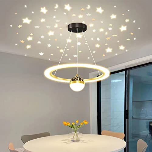 Bellastein Moderne Gold Kronleuchter, Dimmbare LED Pendelleuchte mit, höhenverstellbare Deckenleuchte, Esstisch, Esszimmer, Schreibtisch, Schlafzimmer (gold, 40cm)