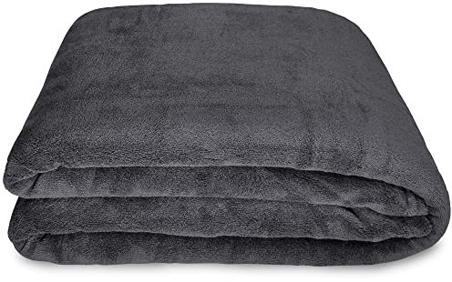 NYVI Kuscheldecke CozyFleece 150x200 cm Anthrazit - Wolldecke Flauschig, Warm, Weich, Fusselfrei - Fleecedecke für Couch, Bett, Sofa - Wohndecke, Sofadecke, Couchdecke, Blanket