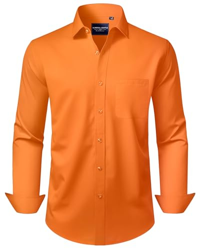 Alimens & Gentle Herren Am02bl-16 Hemd mit Button-Down-Kragen | Stretch, bügelfrei, normale Passform mit Tasche, für Sommer, Business, Freizeit, Hochzeit, Abschlussfeier, Urlaub, Büro