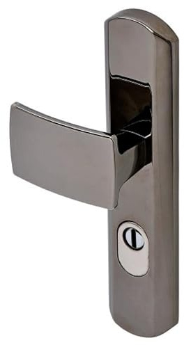 Vachette MUZE -Poignée de porte blindée sur Plaque pour porte d'Entréee - Version Clé I - Entraxe 195 mm - Matériau Zamak Résistant - Finition Chrome Velours - Garantie 10 Ans