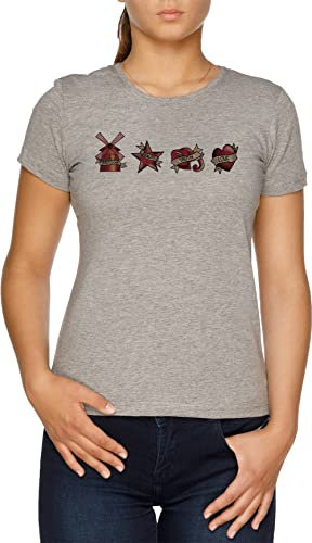 Freedom Beauty Truth Love Moulin Rouge Damen T-Shirt Grau