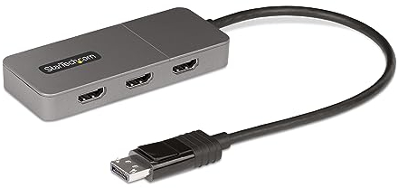 StarTech.com 3-Port MST Hub - DisplayPort auf 3X HDMI, DREI 4K 60Hz Monitore, DP 1.4 Multi-Monitor Video Adapter, Displayport Splitter, 30cm festes Kabel, USB Betrieben, nur Windows (MST14DP123HD)