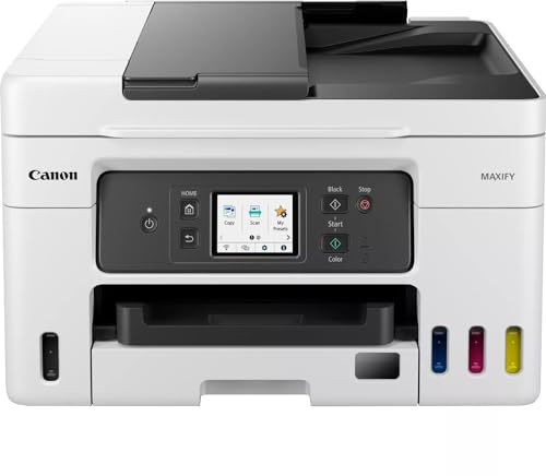 Canon MAXIFY GX4040 MegaTank, wiederaufladbarer All-in-One-Tintenstrahldrucker, ideal für kleine Unternehmen, die kosteneffizientes und schnelles Drucken benötigen, weiß