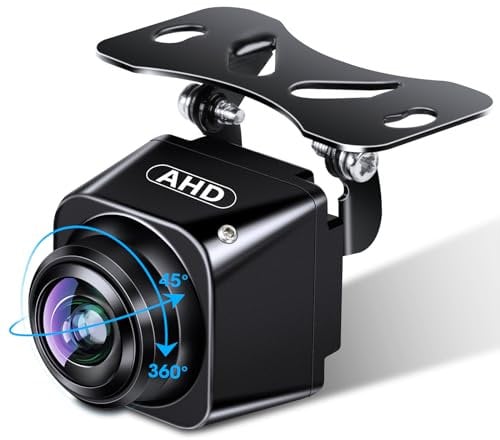 Vtopek AHD 1080P Reversing Camera Reverse Camera 360° Rotatable Rear View Camera 170° Wide Angle Night Vision Car Parking Camera Universal Wired Metal Housing Rear Camera for 12-24V Car Truck RV SUV