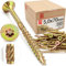 Lun Fix Spanplattenschrauben 5,0x70 mm | 200 Stück | TX25 (I-Stern) - Senkkopf/Fräsrippen | Gelb Verzinkt | Torx Schrauben | Holzschrauben | Universalschrauben | Senkkopfschrauben
