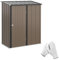 Outsunny Casetta da Giardino in Acciaio Porta Utensili, Capanno per Attrezzi con Catenaccio, 161.5x94.5x196cm, Marrone