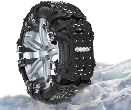 SSIMOO Auto Schneeketten,für Tesla Model 3 S Y X,Verstellbare Universal,für Reifenbreite 165-275mm,Black-12 pcs